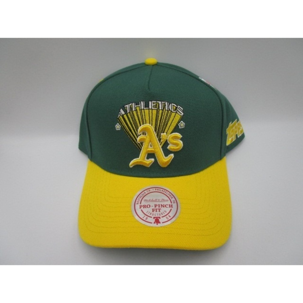 Mitchell & Ness x Topps Pin Oakland Athletics Pro Pinch Fit Green Snapback Hat